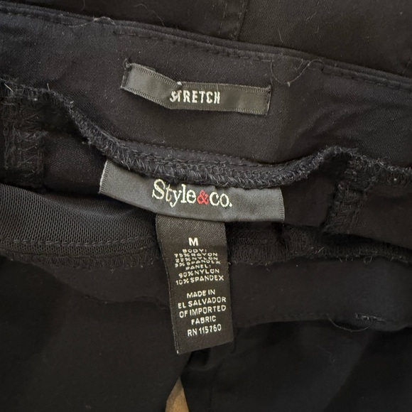 Style & Co Black Stretch Ankle Pants Women’s Size M - Picture 2 of 3